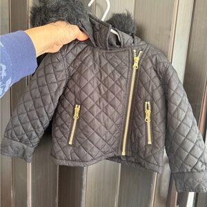18 month Black Jacket with Gold Zippers